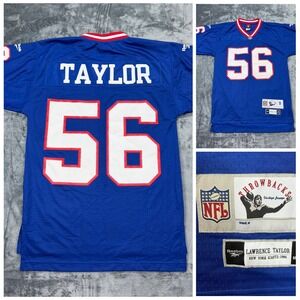 Reebok Lawrence Taylor New York Giants 1986 Throwback Jersey Mens Small Blue 56